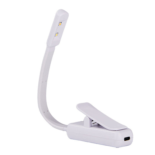 3 Modes Brightness Adjustable Clip-On Reading Lamp Flexible Rechargeable LED Book Light White