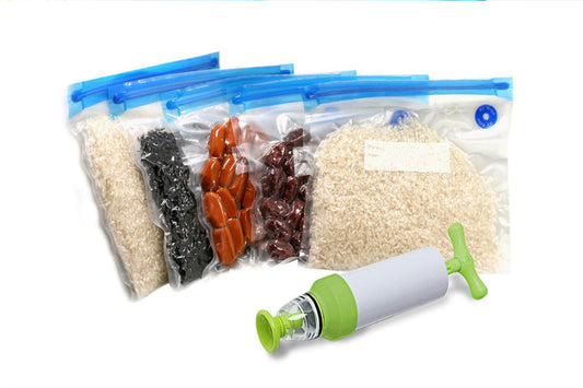 10 pieces 22x28cm Reusable Food Vacuum Sealer Bag with Manual Pump Storage Sealer Bags