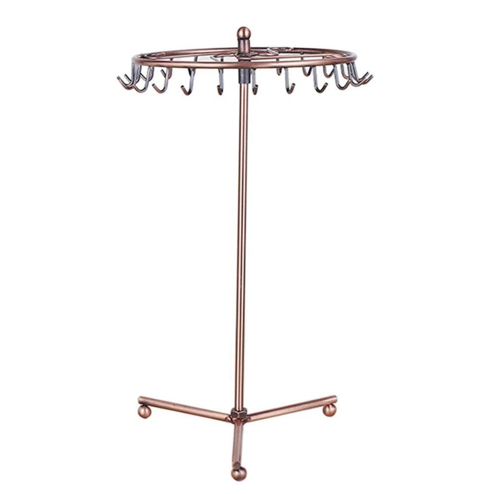 23-Hook Rotating Jewelry Display Rack Ring Holder Organizer Necklace Stand Bronze