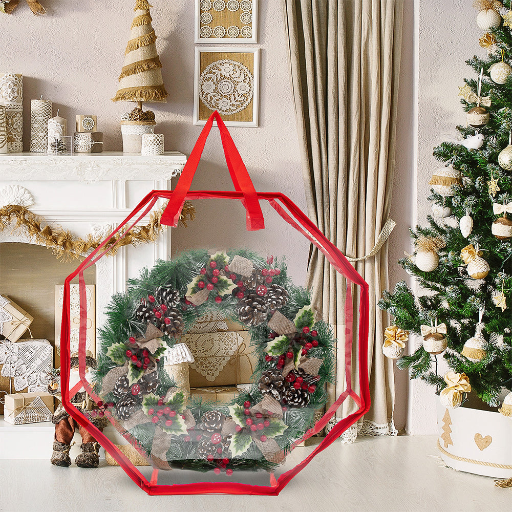 76cm Christmas Wreath Storage Bags Octagon Xmas Garland Bags