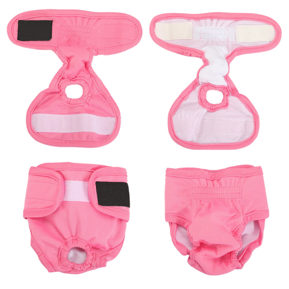 FeMale Dog Diapers Puppy Nappy Wrap Sanitary Pants Physiological Underpants Pink