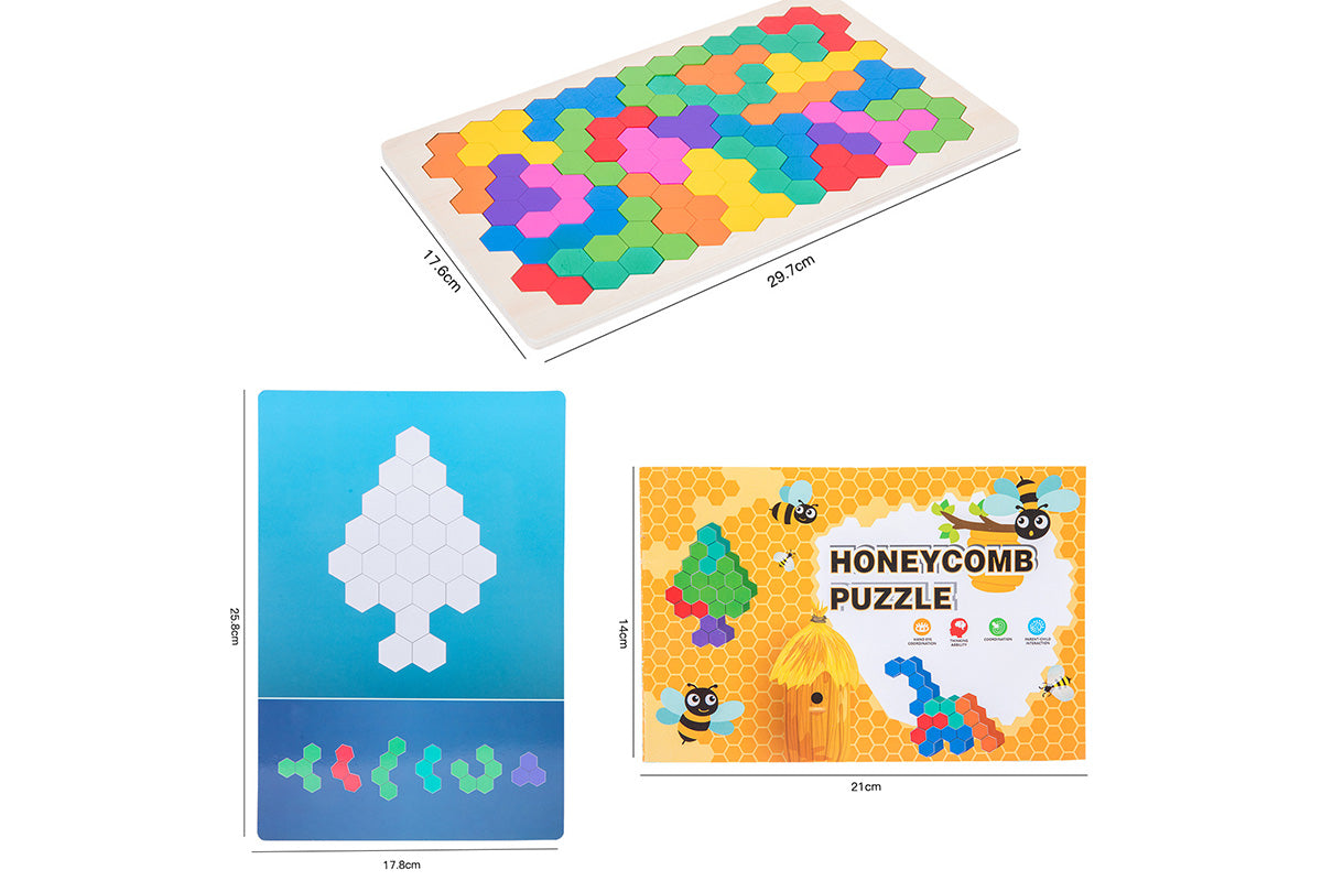 Wooden Tangram Puzzle Set STEM Educational Logic IQ Game Montessori Toy