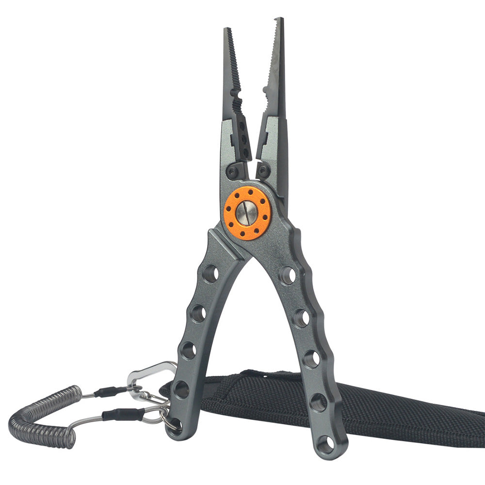 Aluminium Fishing Pliers Hook Remover Line Cutting Mono Braid Fish Gripper Grey