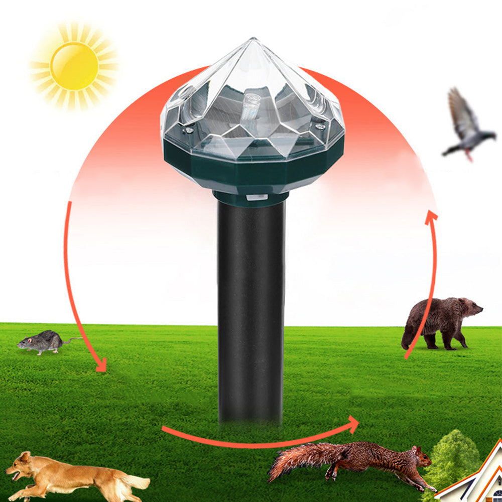2pcs Solar Snake Repellent LED Light Ultrasonic Pest Repeller for Yard Garden