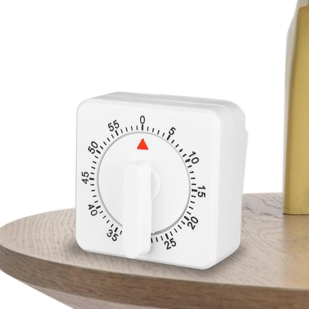 60-Minute Mechanical Kitchen Timer Visual Countdown Timer for Kitchen Cooking Study White