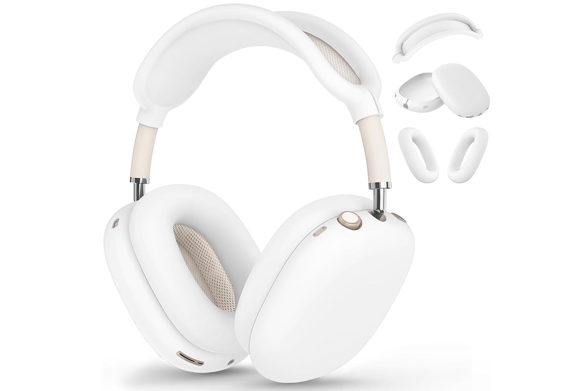 Silicone Case Cover for AirPods Max with Ear Pad Case Cover and Ear Cups Cover-White