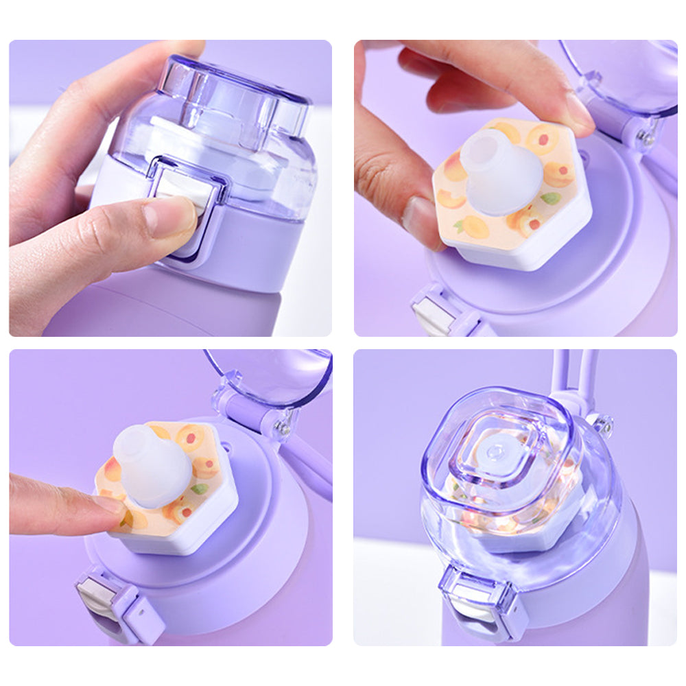700ML Water Bottle Leak Proof Sport Water Cup with 7 Fragrance Rings Purple
