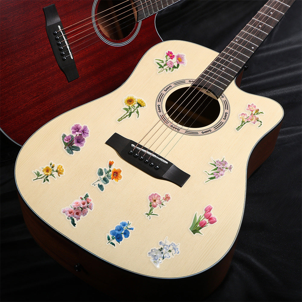50 Pcs Floral Transparent PET Stickers DIY Decals for Phone Case Cup Laptop