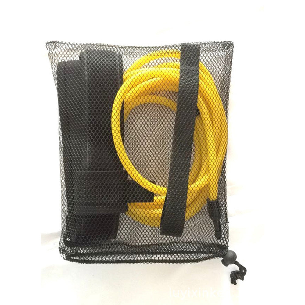 Elastic Swimming Training Band Set Adjustable Pool Swim Training Tether Swim Resistance Band Training Belt Yellow