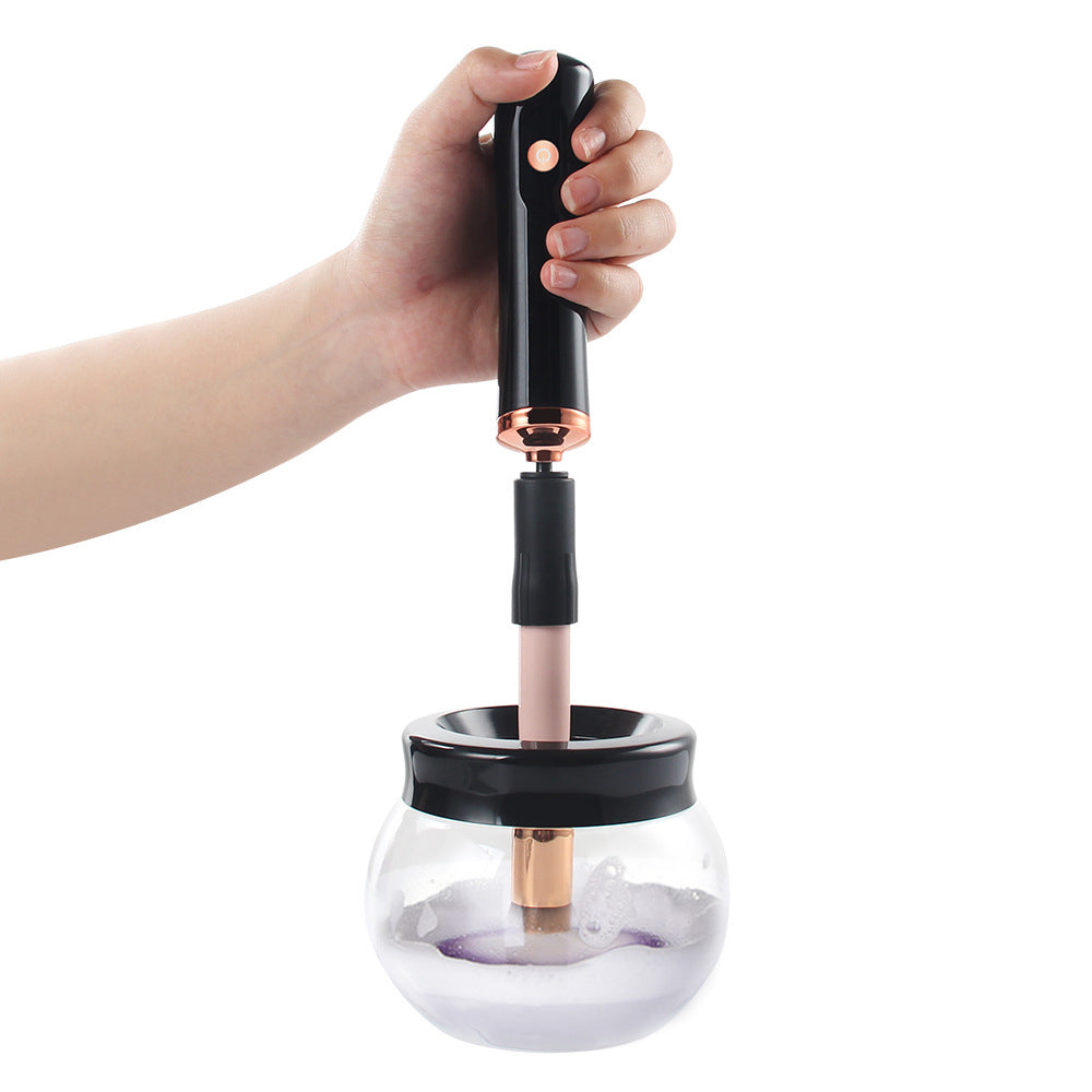 Electric Makeup Brush Cleaner and Dryer Machine Cosmetic Brush Spinner Cleaner for Most Size Brushes Black