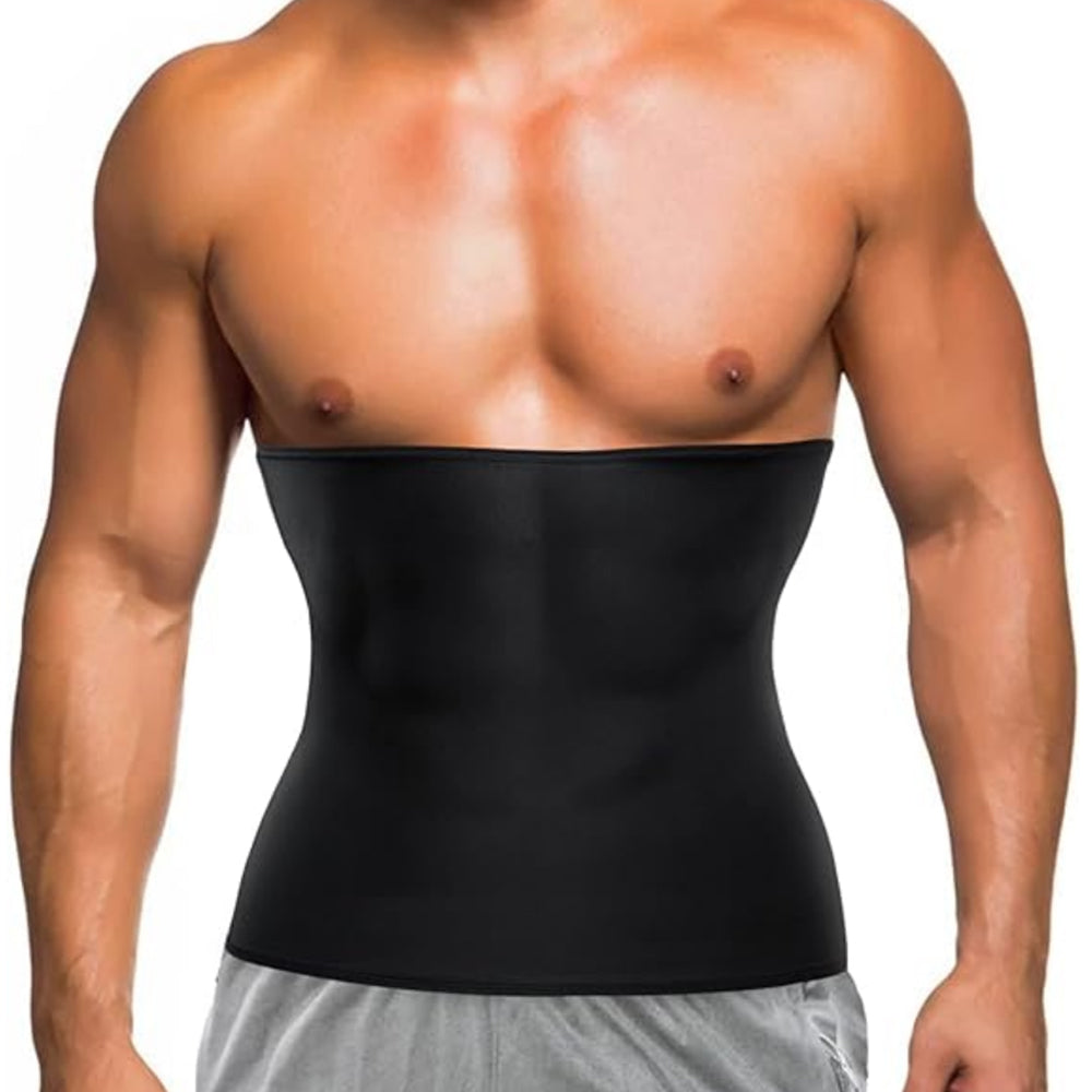 Men Waist Shaper Sweat Belt Slimming Sauna Belt Silver Coating
