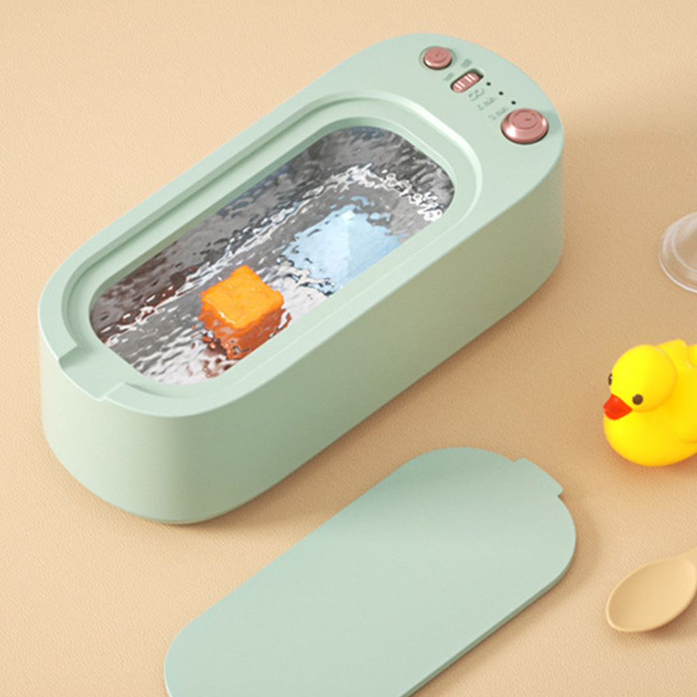 45KHz Ultrasonic Jewelry Cleaning Machine for Jewelry Eyeglasses Rings Green