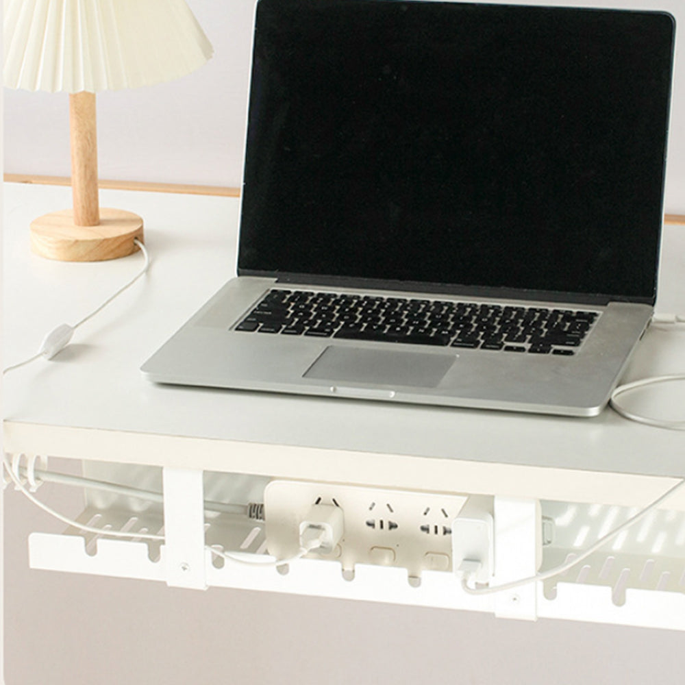 Under Desk Cable Management Tray Wires Tidy Organizer for Office and Home White