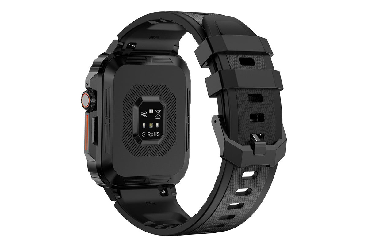 Military Smart Watch 1.95-Inch Fitness Tracker with Heart Rate Sleep Monitor 100 Sports Modes Activity Tracker-Black