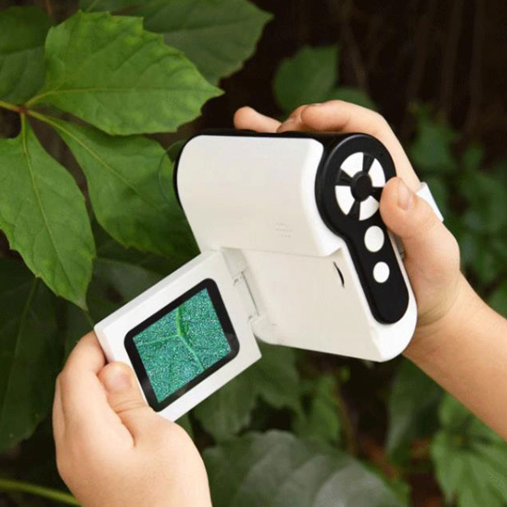 1000X Magnifying Pocket Microscope for Kids LED Screen Handheld Mini Microscope with 32GB SD Card