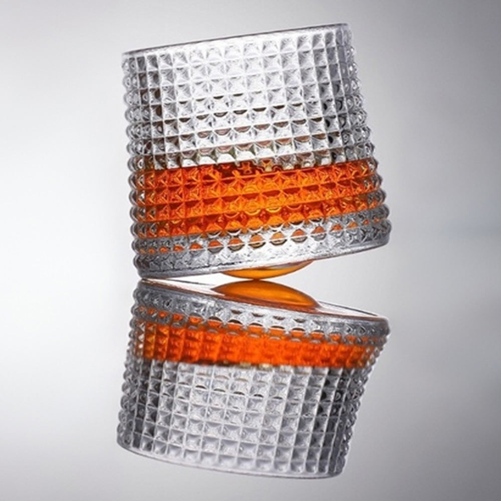 4PCS Rotating Whiskey Glass-Grid
