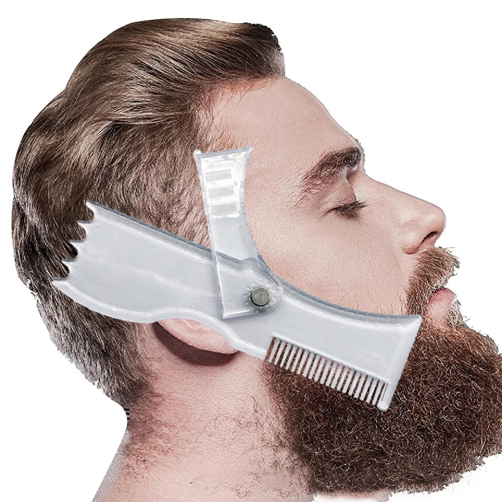 Rotatable Beard Shaping Template Comb Trimming Shaper Beard Styling Tool Transparent