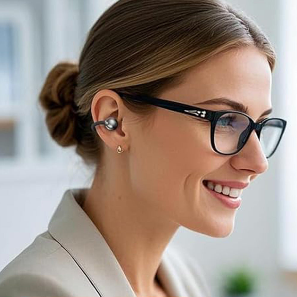 Bluetooth Clip-on Earbuds Wireless Open Ear Earbuds for Sports Workout Black