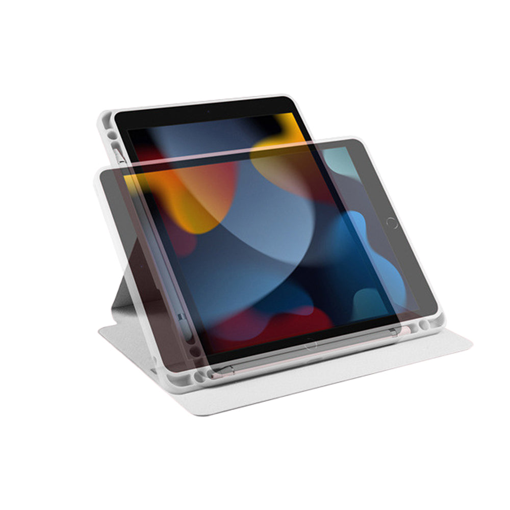 For iPad Rotating Case Smart 360 Degree Rotation Protective Stand Cover Gray