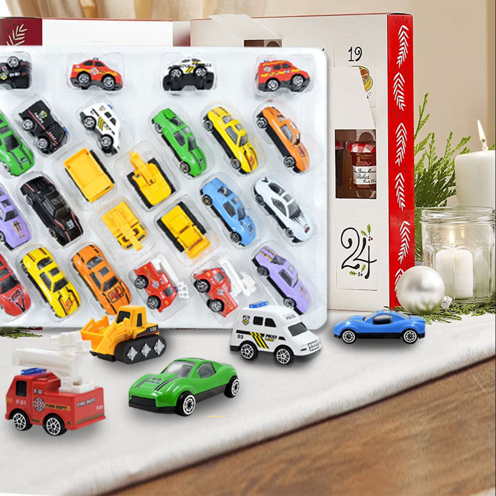 24 Days Pull-Back Cars Advent Calendar for Kids Countdown Calendar Style 2