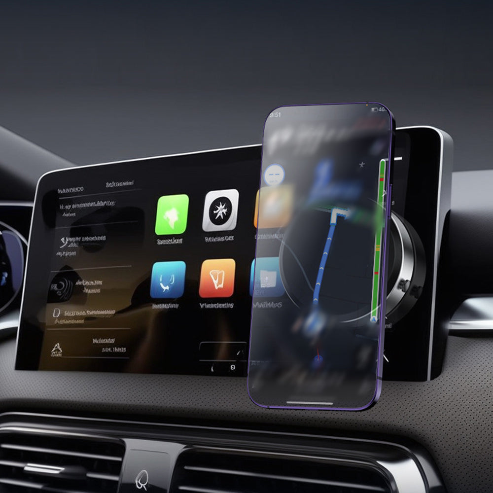 Vacuum Sunction Phone Holder Rotatable Car Bracket Phone Mount Silver