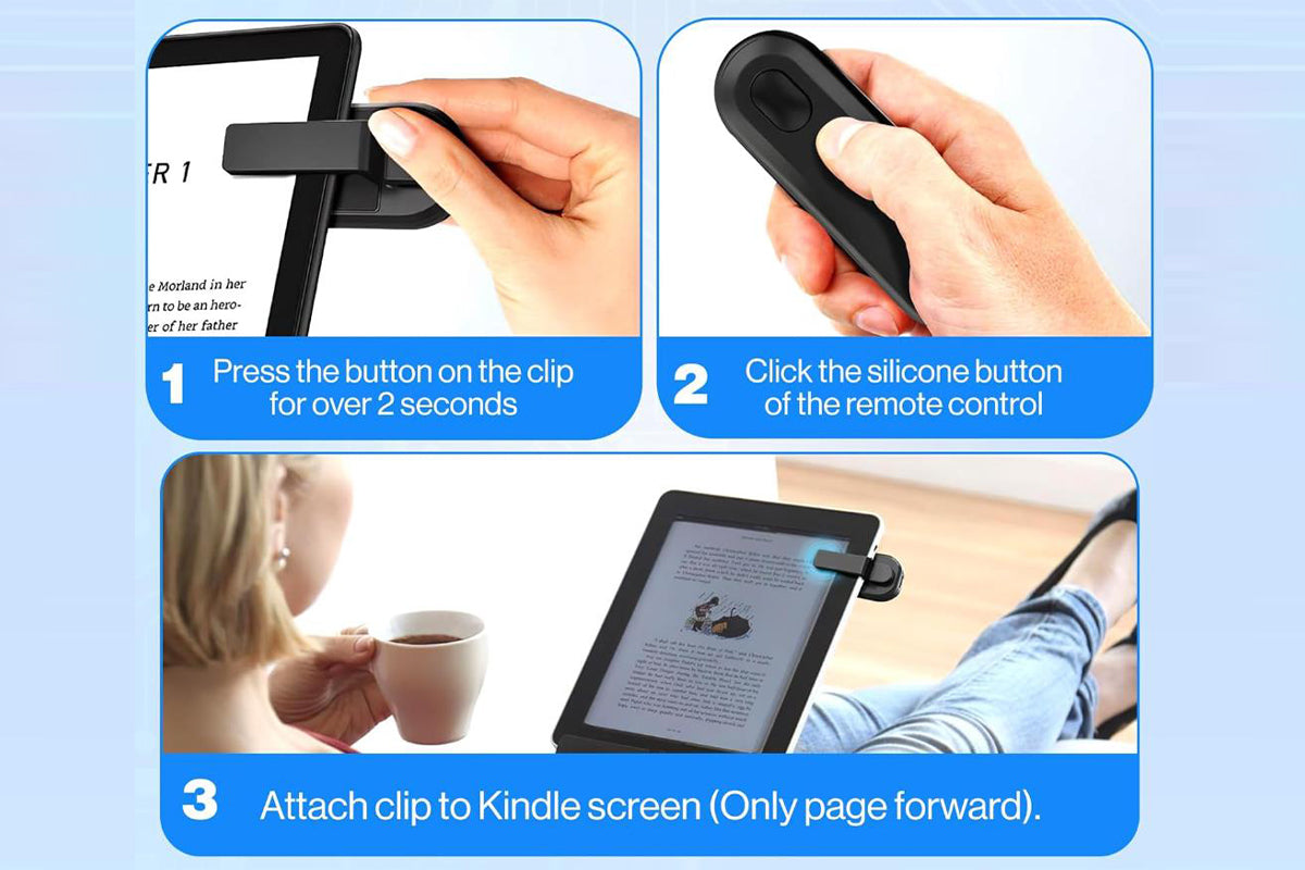 Wireless Remote Control Page Turner for Kindle with LED Display Charging Case Bluetooth Camera Shutter for TikTok Videos and Ebooks Kindle Reading