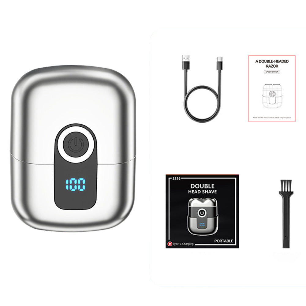 Electric Razor for Men Mini Electric Shavers with LED Display Sliver