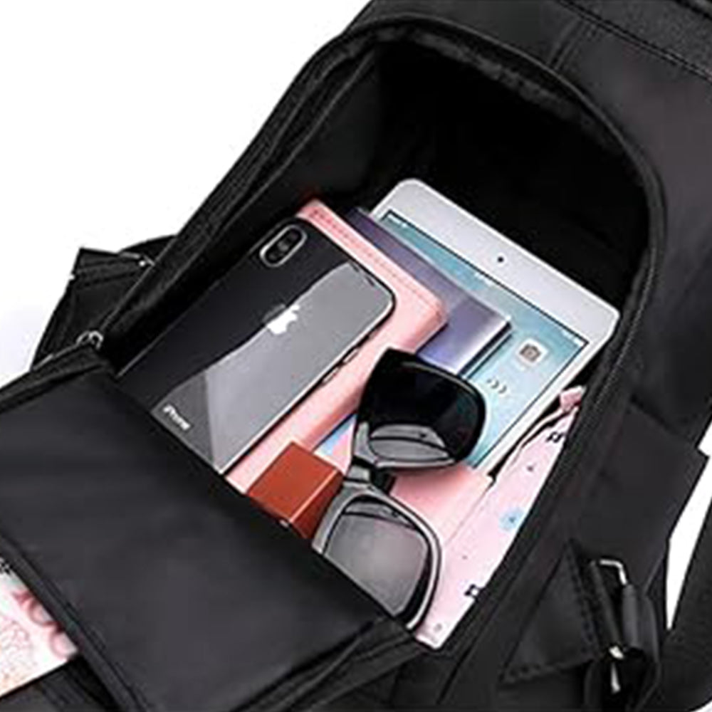 3-in-1 Womens Water-Resistant Backpack Anti-theft Rucksack Travel Shoulder Bag Black