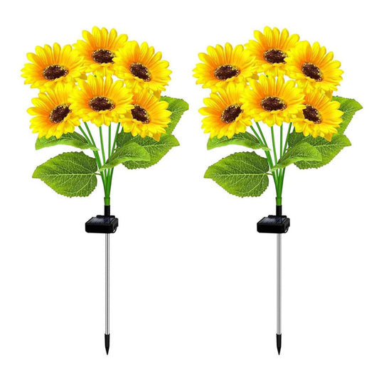 2PCS Solar Sunflower Lights ââ‚?Waterproof Outdoor Garden & Patio Decor