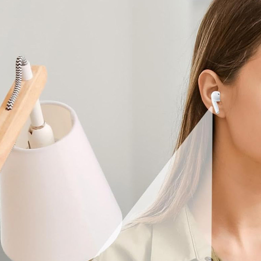 Wireless Bluetooth Earbuds with Multifunctional Touch Screen Charging Case Stereo Sound Headphones White
