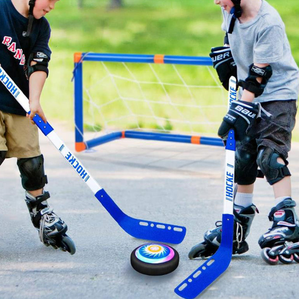 2-in-1 Hover Hockey Soccer Ball Set LED Lighting Floating Air Football Toys for Kids
