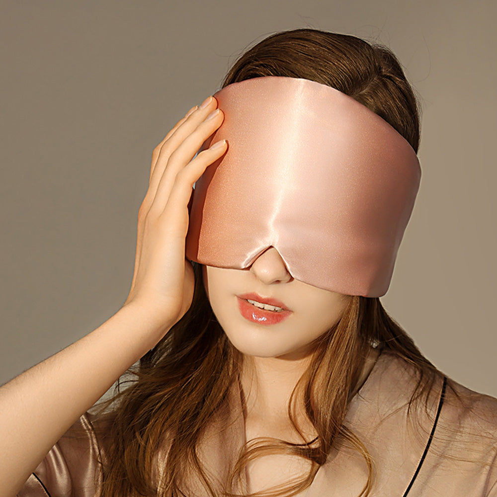 Silk Eye Mask for Sleeping Soft Pressureless Eye Cover Large Size Sleep Mask Pink
