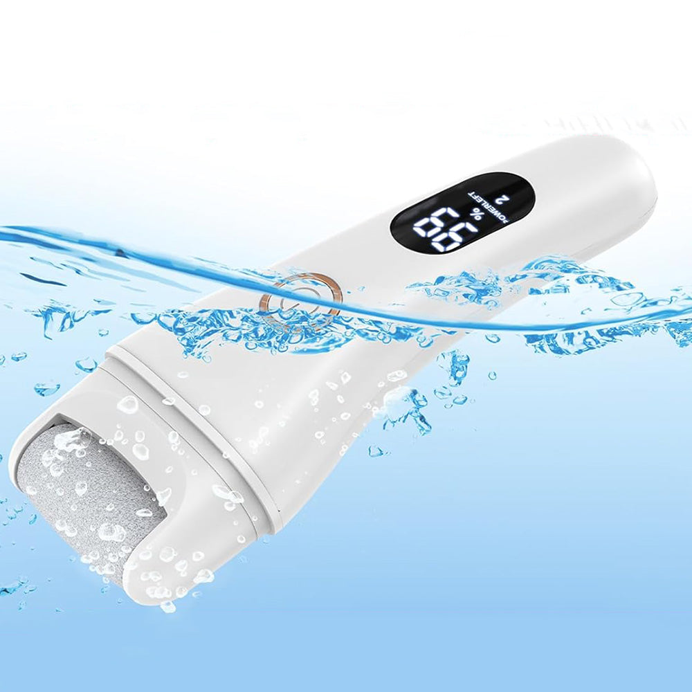 Rechargeable Electric Foot File Callus Remover Tool for Cracked Heels Black White