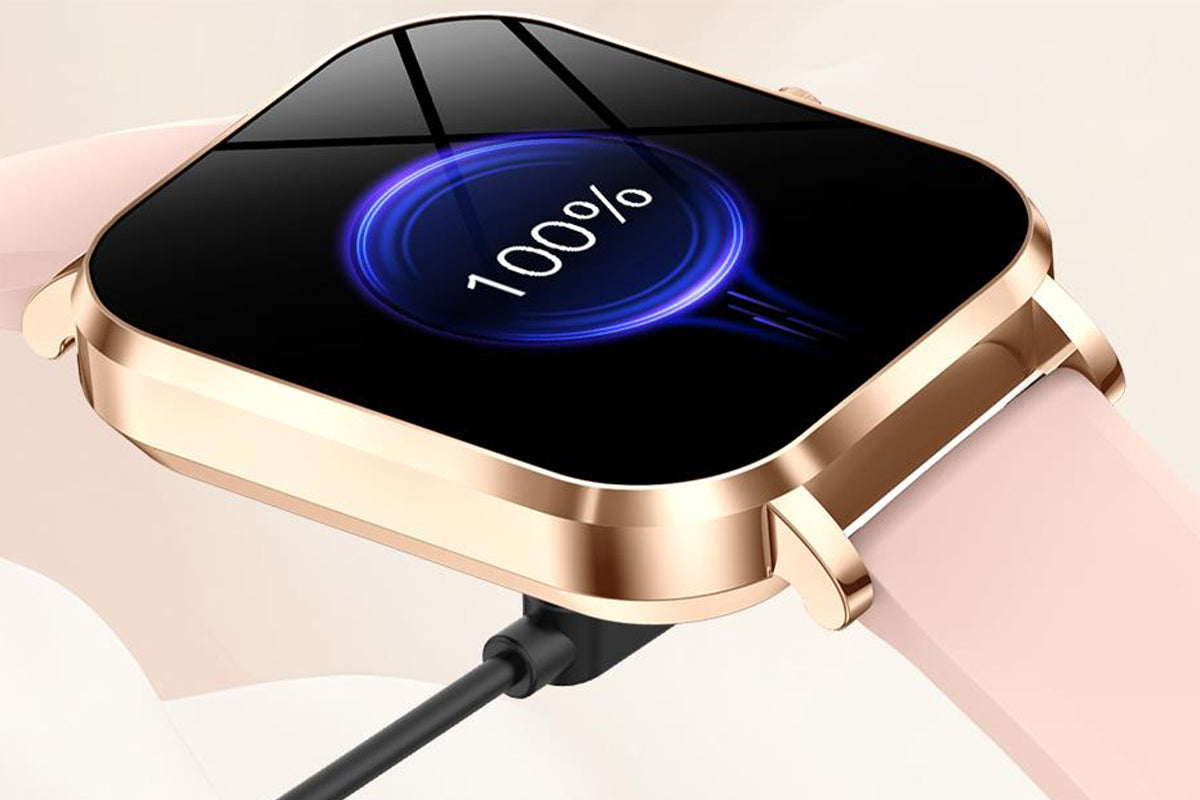 Smart Watch Bluetooth Call Make Calls Musics Fitness Tracker Heart Rate Sleep Monitor -Pink