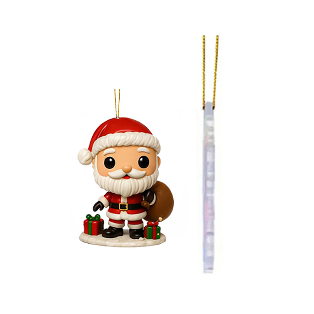 Christmas Advent Calendar 24 Days 2D Flat Acrylic Christmas Tree Ornaments for Adults