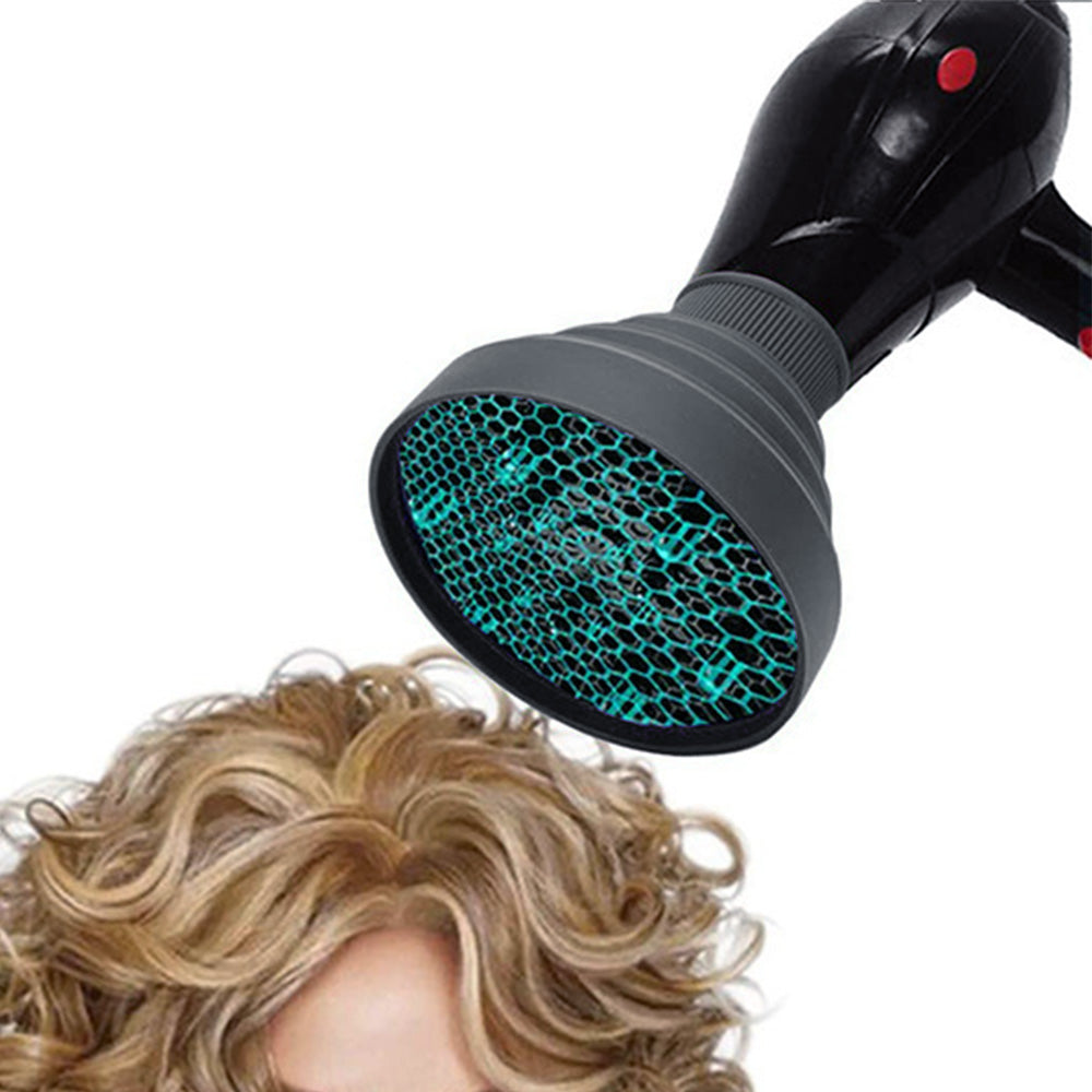 Foldable Silicone Hair Dryer Diffuser for Universal 4 to 5cm Nozzles - Grey
