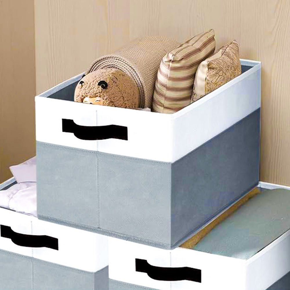 2Pcs Foldable Storage Bins Large Closet Storage Baskets for Clothes Blanket Beddings Towels Gray