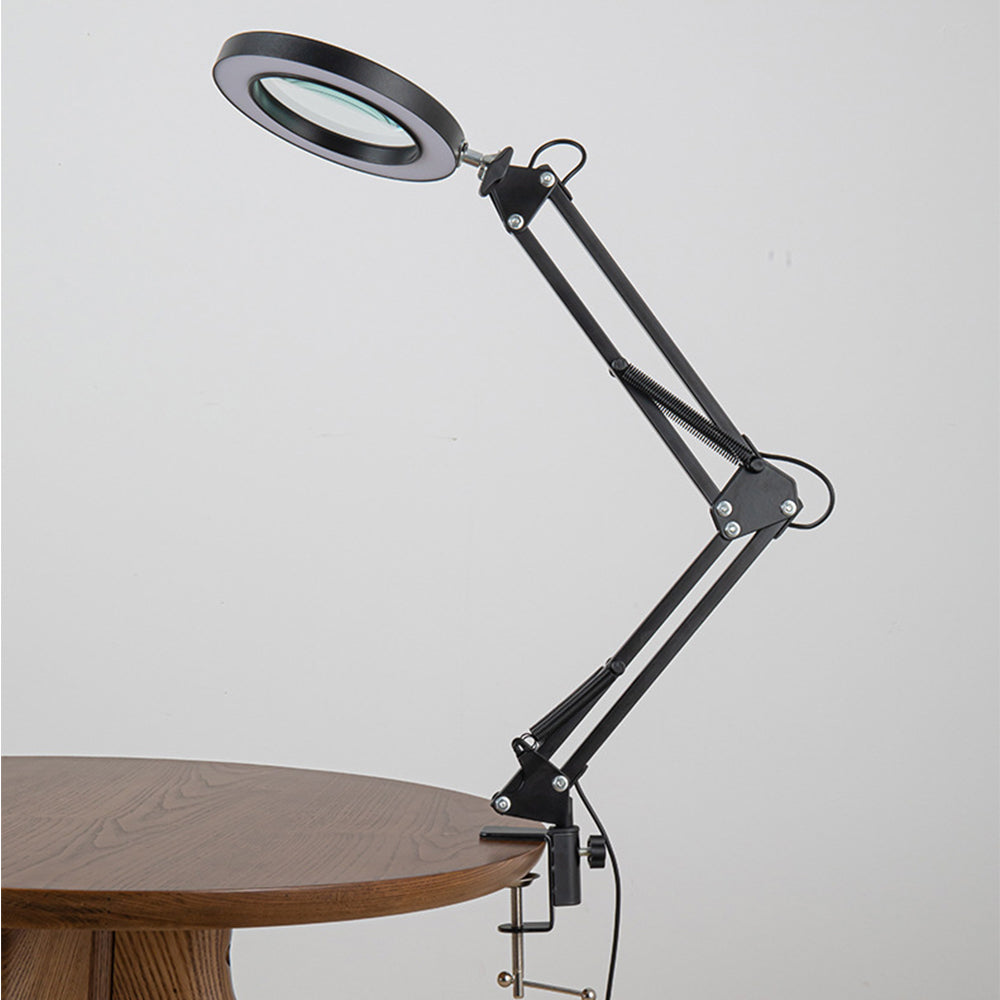 5X Magnifying Lamp 3-Color Adjustable Reading Light for Close Work Repair Black