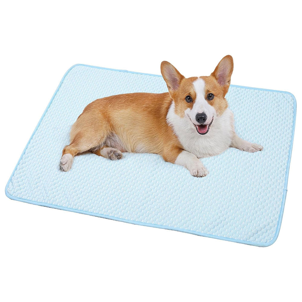 Pet Cooling Mat Dog Cat Breathable Summer Cooling Pad Light Blue