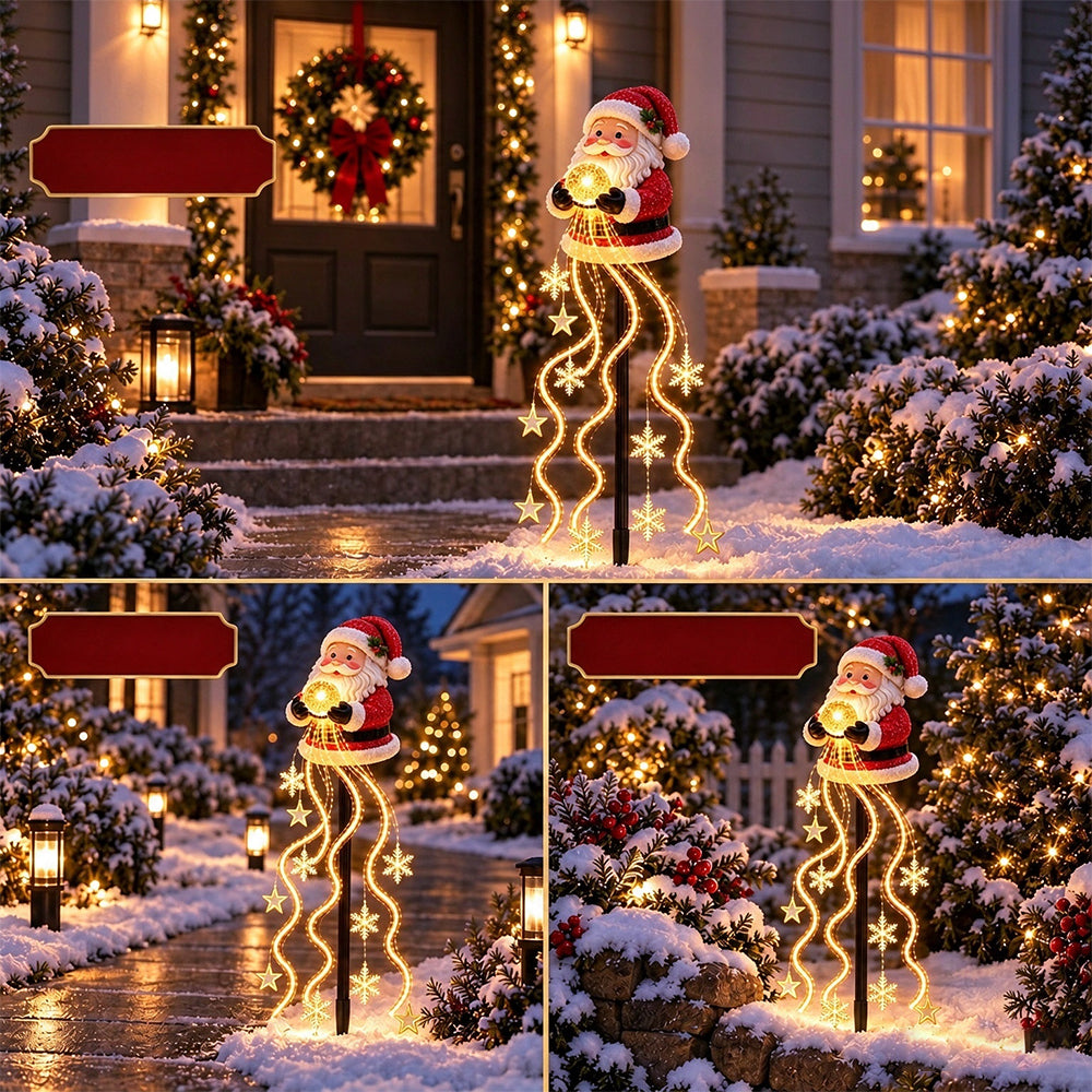 Solar Santa Stake Solar Light Warm LED Garden Decoration Light