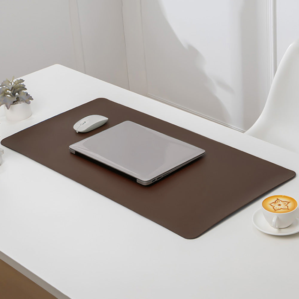 Water Resistant Mousepad PU Leather Large Mouse Pad Anti Slip Gaming Desk Mat Brown