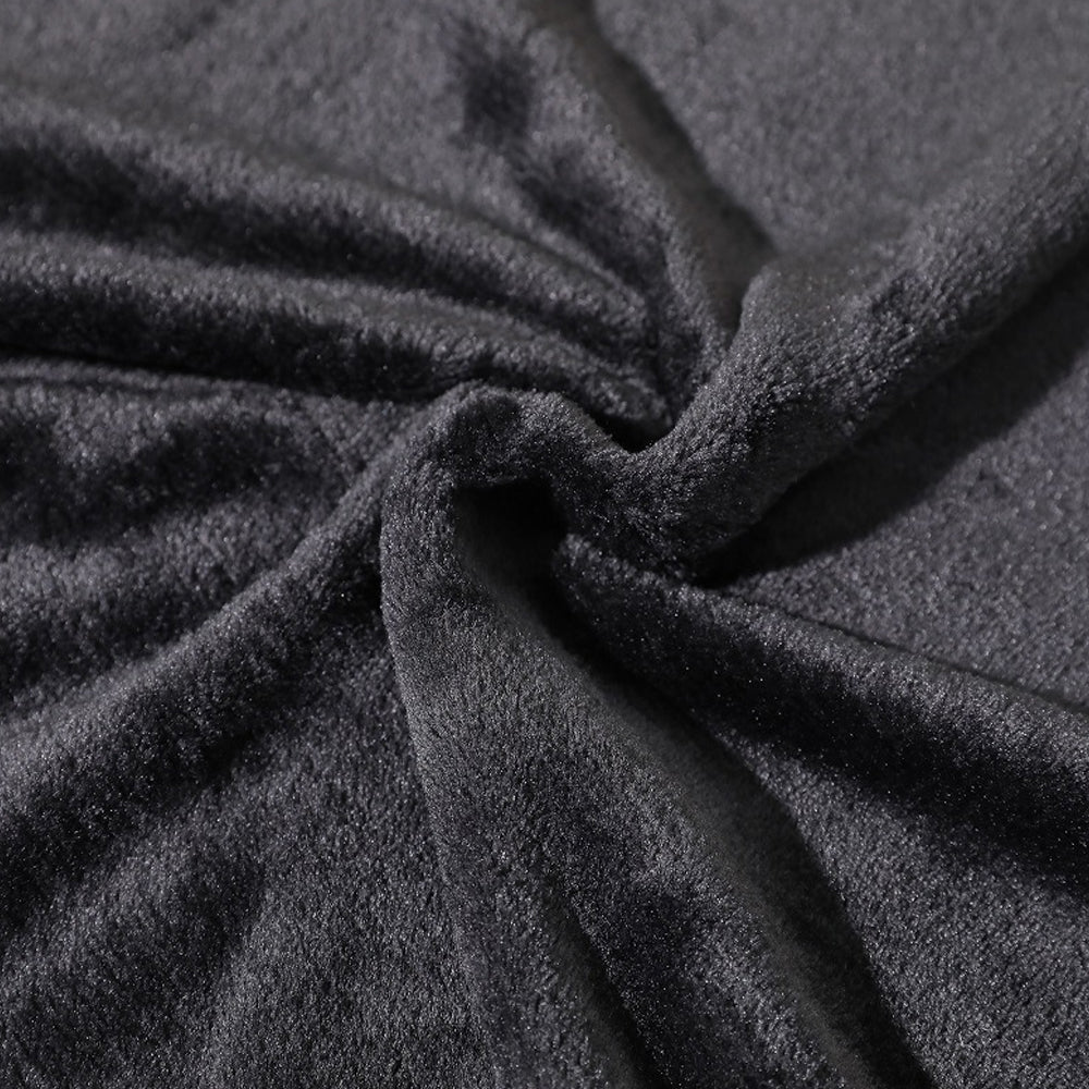 2-in-1 Travel Blanket Pillow PortableThrow Blanket for Camping Picnic Black