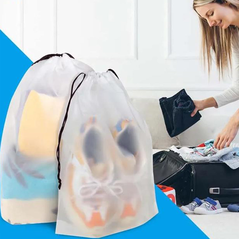 20Pcs Clear Travel Packing Storage Bag Drawstring Shoe Bags Waterproof Dustproof