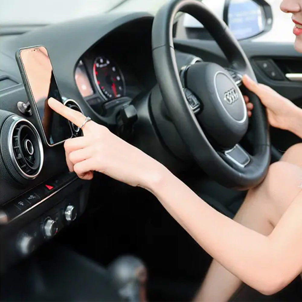 Universal Magnetic Car Phone Holder Dashboard Mount Stand Silver