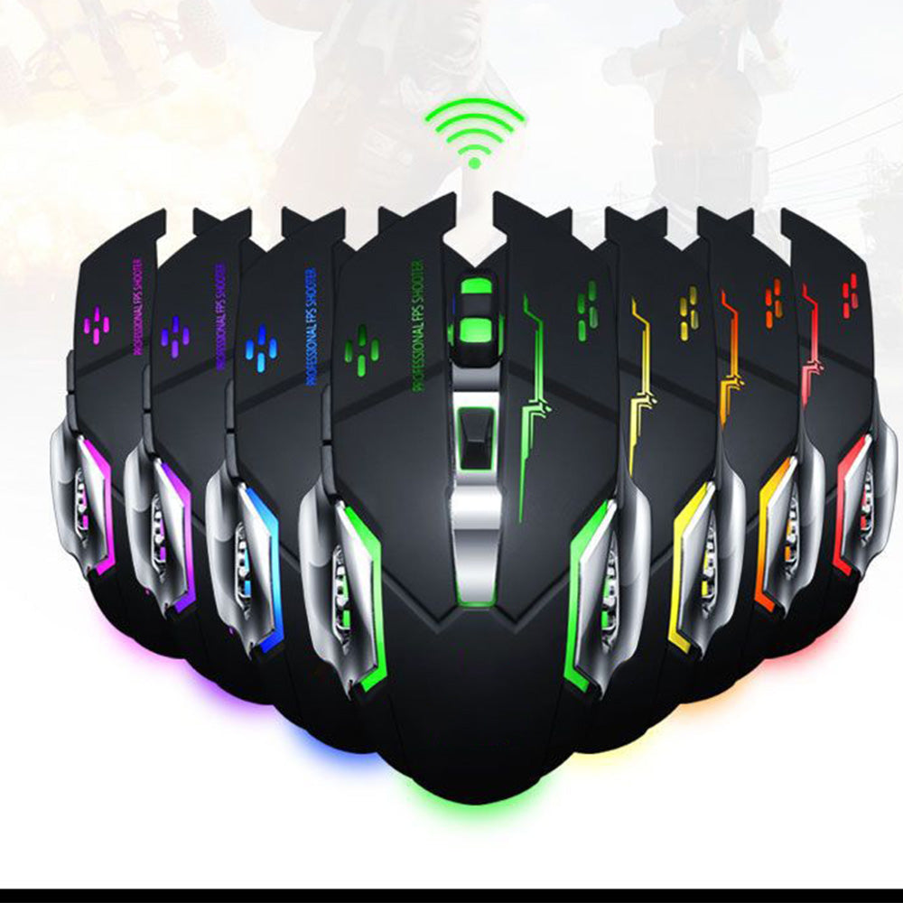 Dual Modes Wireless Mouse 2.4Ghz/Bluetooth RGB Backlit Rechargeable Gaming Mouse Style 1