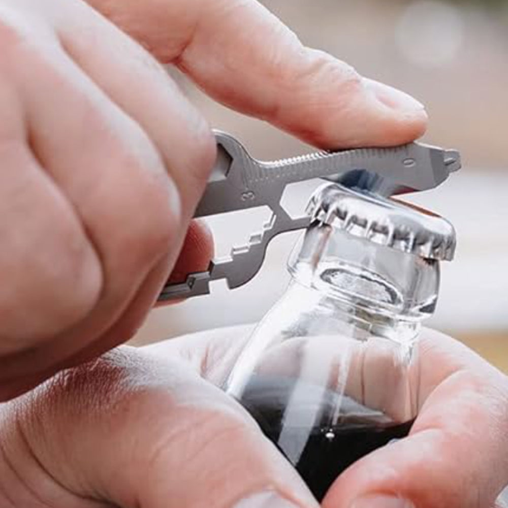 4-in-1 Multifunction Key Shaped Multitool  Pocket Multi-Tool Silver