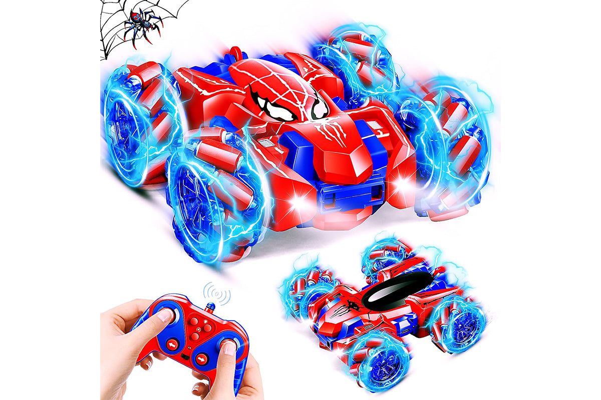 Spider Remote Control Car with Cool Lights 360?? Rotating 4WD Off-Road Race Car -Blue