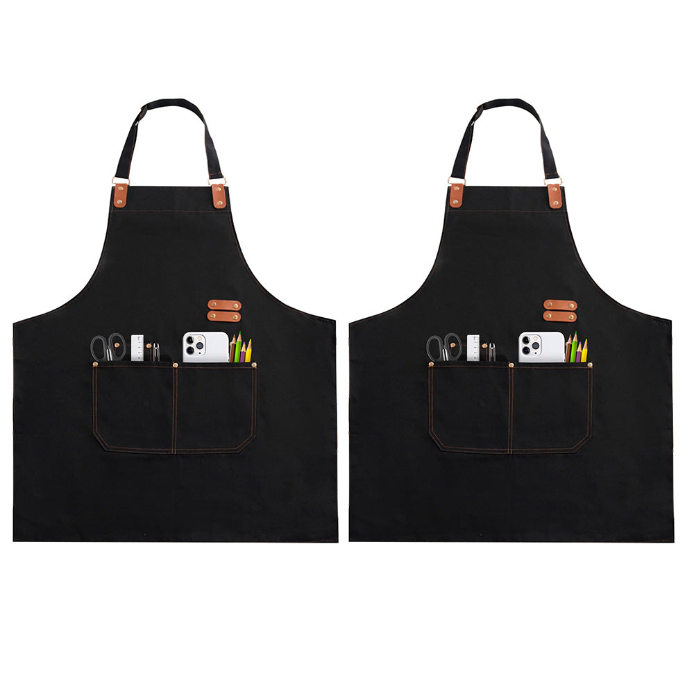 2 Pack Waterproof Oil-Resistant Kitchen Apron with Adjustable Neck Strap