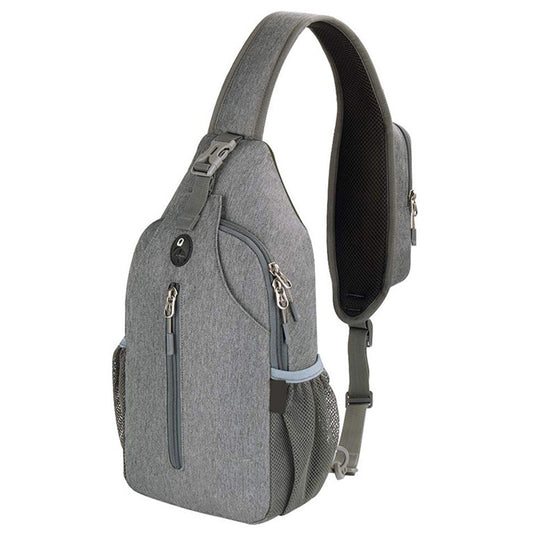 Water-Resistant Crossbody Bag Travel Sling Shoulder Bag with Multiple Compartments Headphone Port Grey