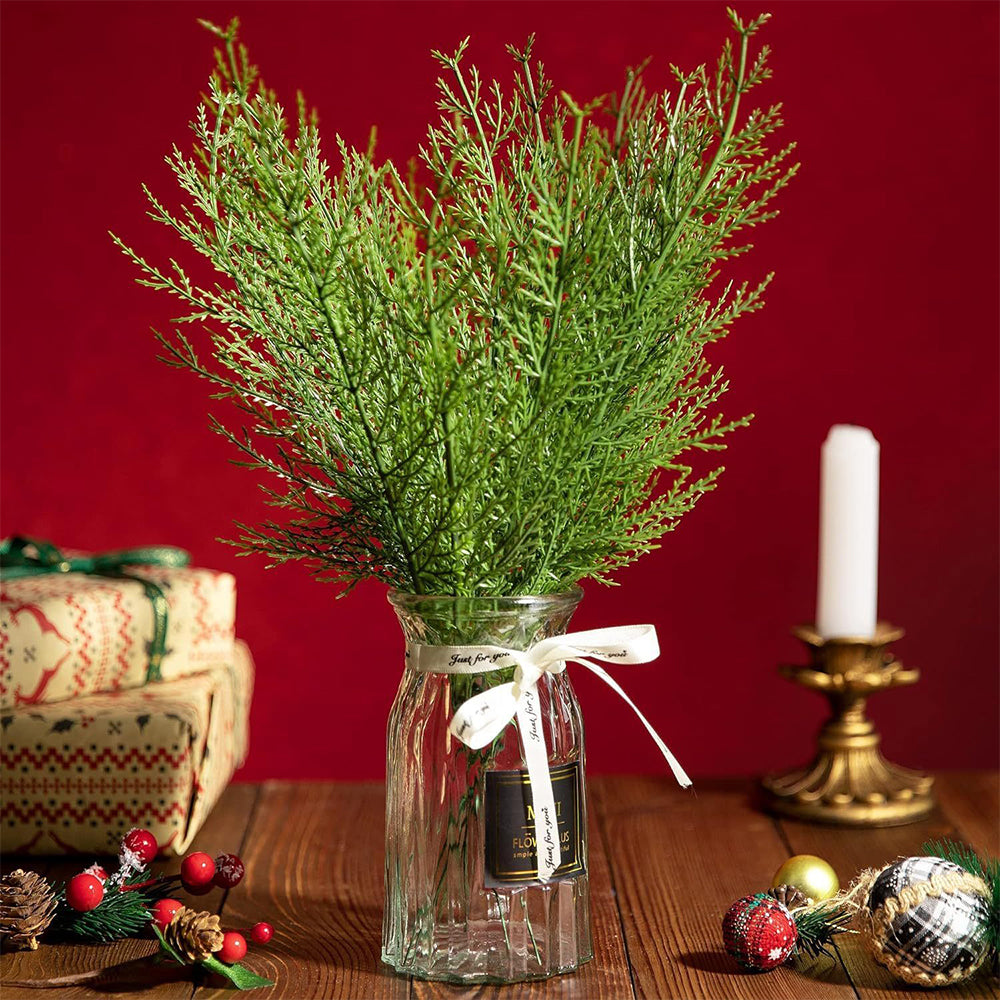 50Pcs Set Artificial Pine Sprigs Faux Greenery Pine Picks Christmas Holiday Decor